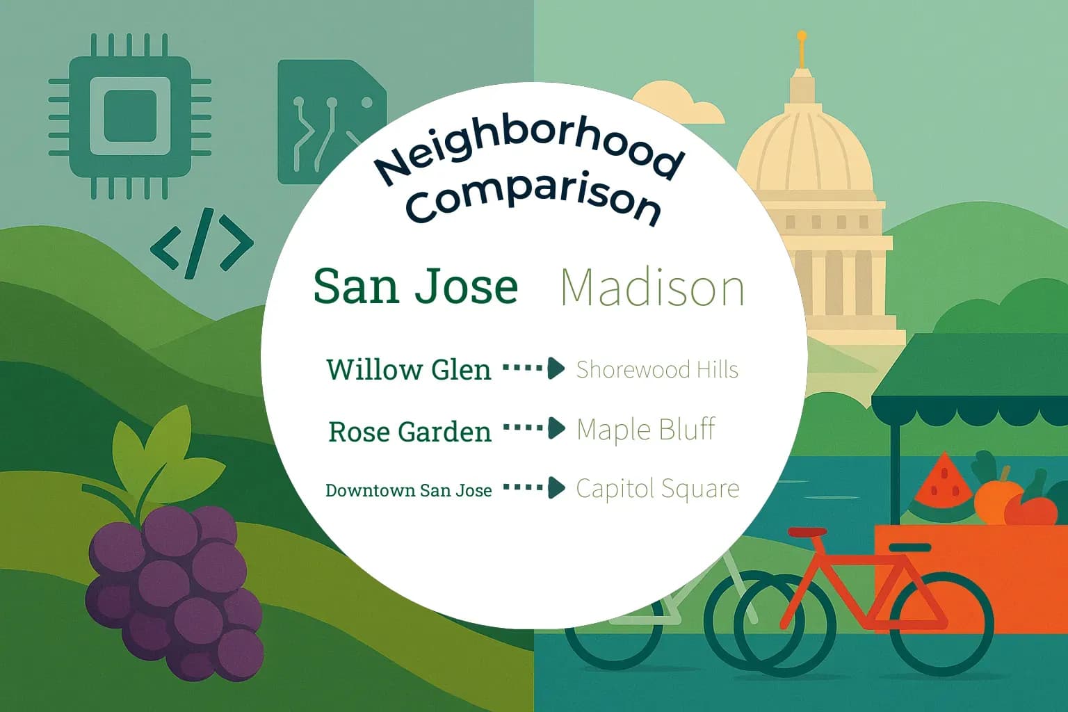 San Jose vs Madison Neighborhood Comparison