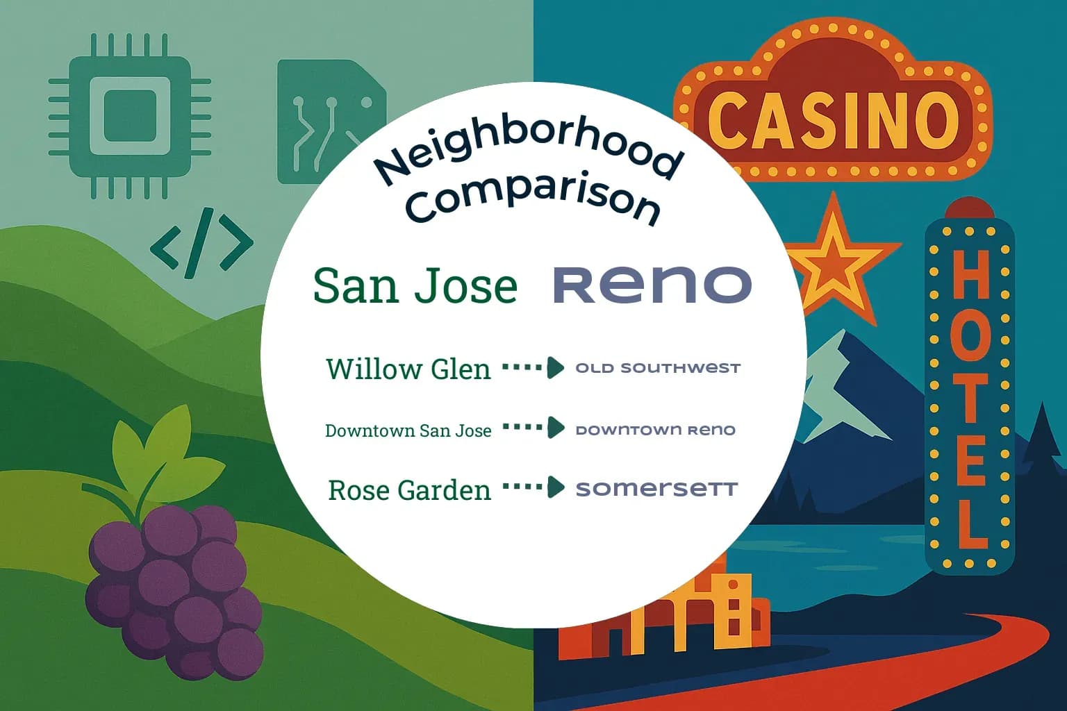 San Jose vs Reno Neighborhood Comparison