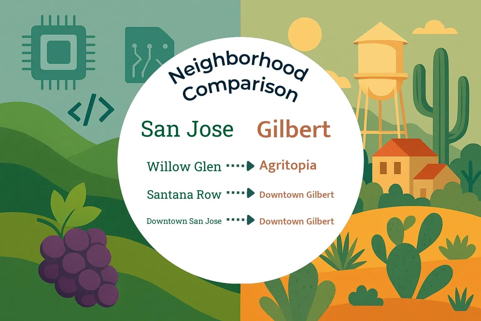 San Jose vs Gilbert Neighborhood Comparison