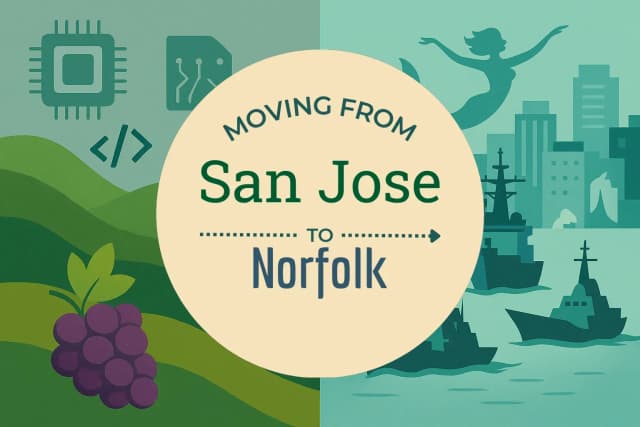 Moving from San Jose to Norfolk