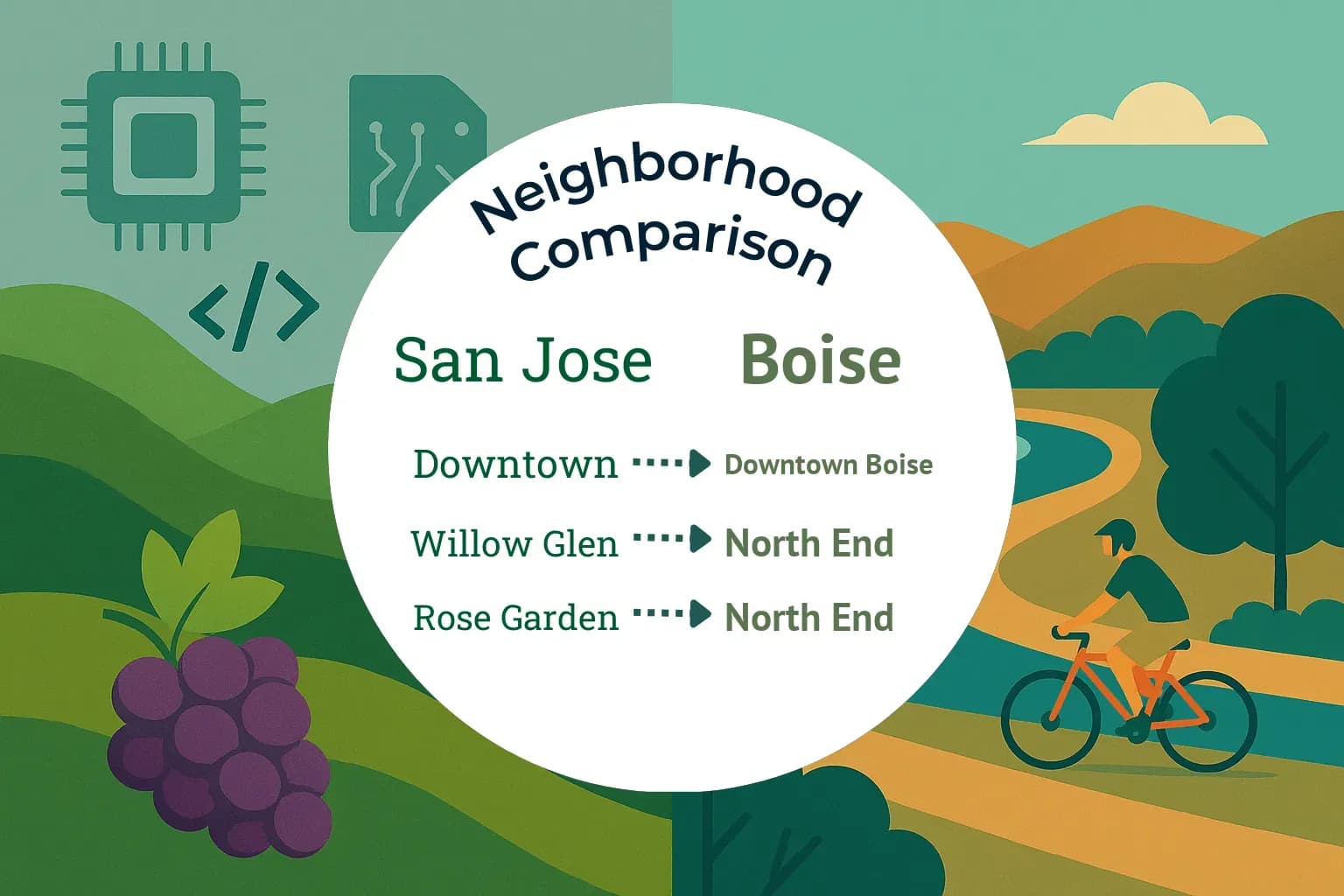 San Jose vs Boise Neighborhood Comparison