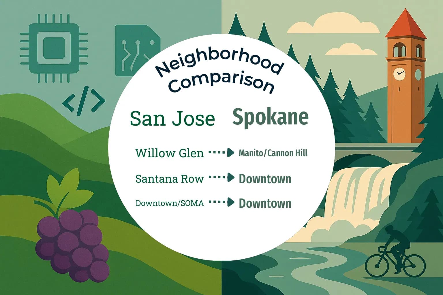 San Jose vs Spokane Neighborhood Comparison