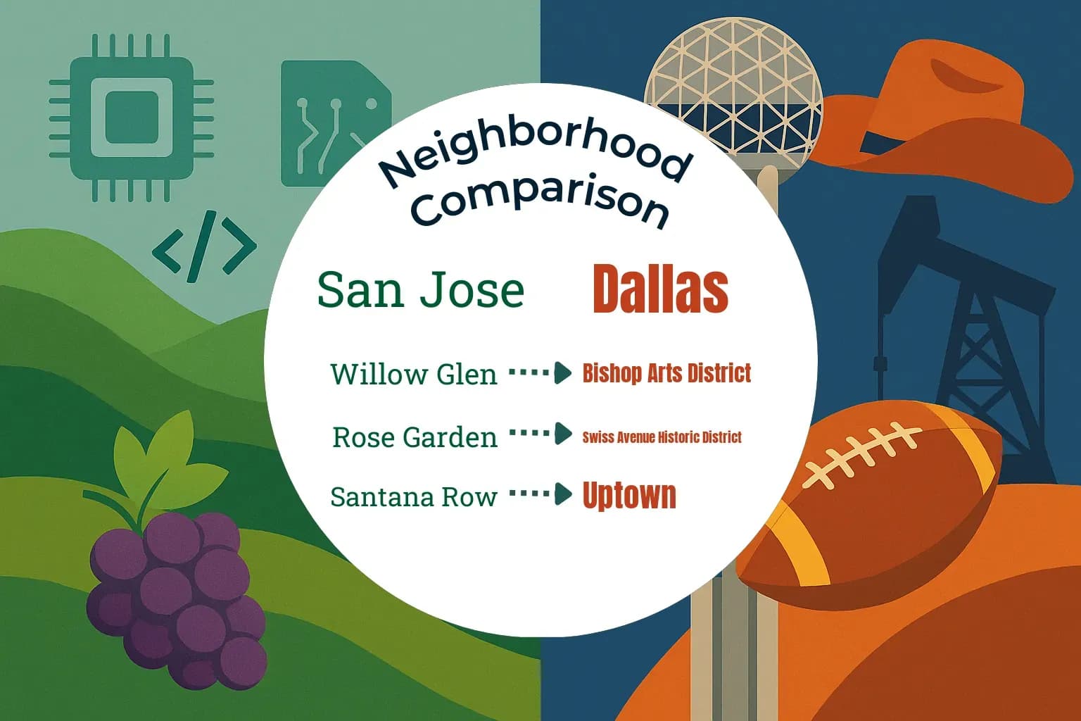 San Jose vs Dallas Neighborhood Comparison