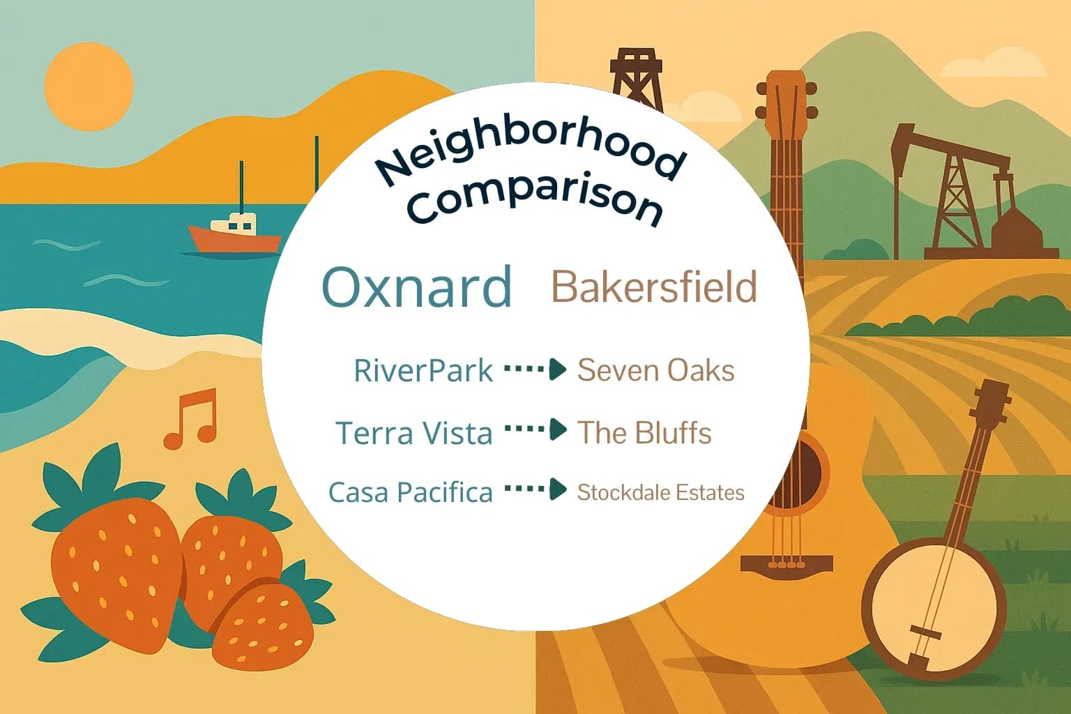 Oxnard vs Bakersfield Neighborhood Comparison