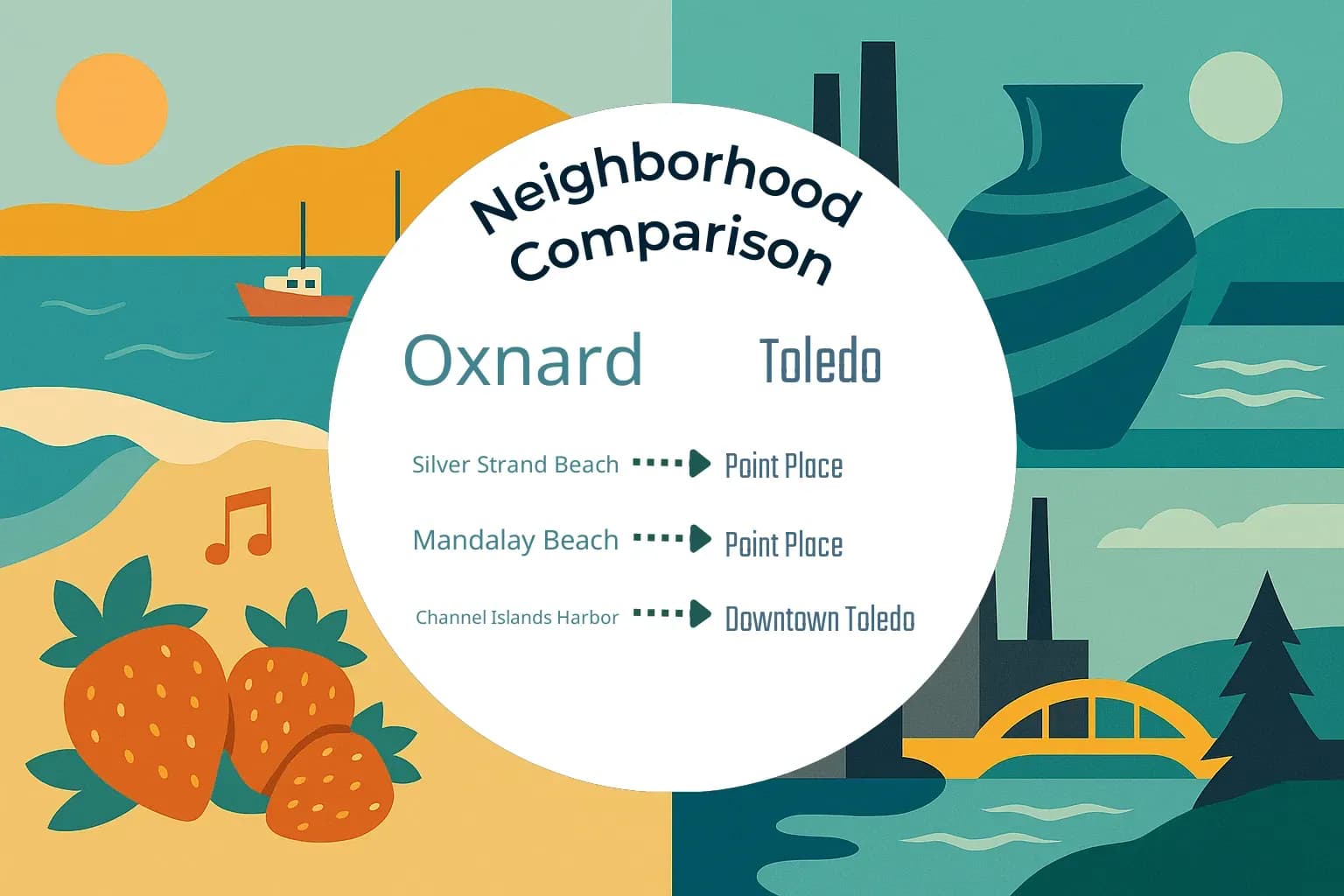 Oxnard vs Toledo Neighborhood Comparison