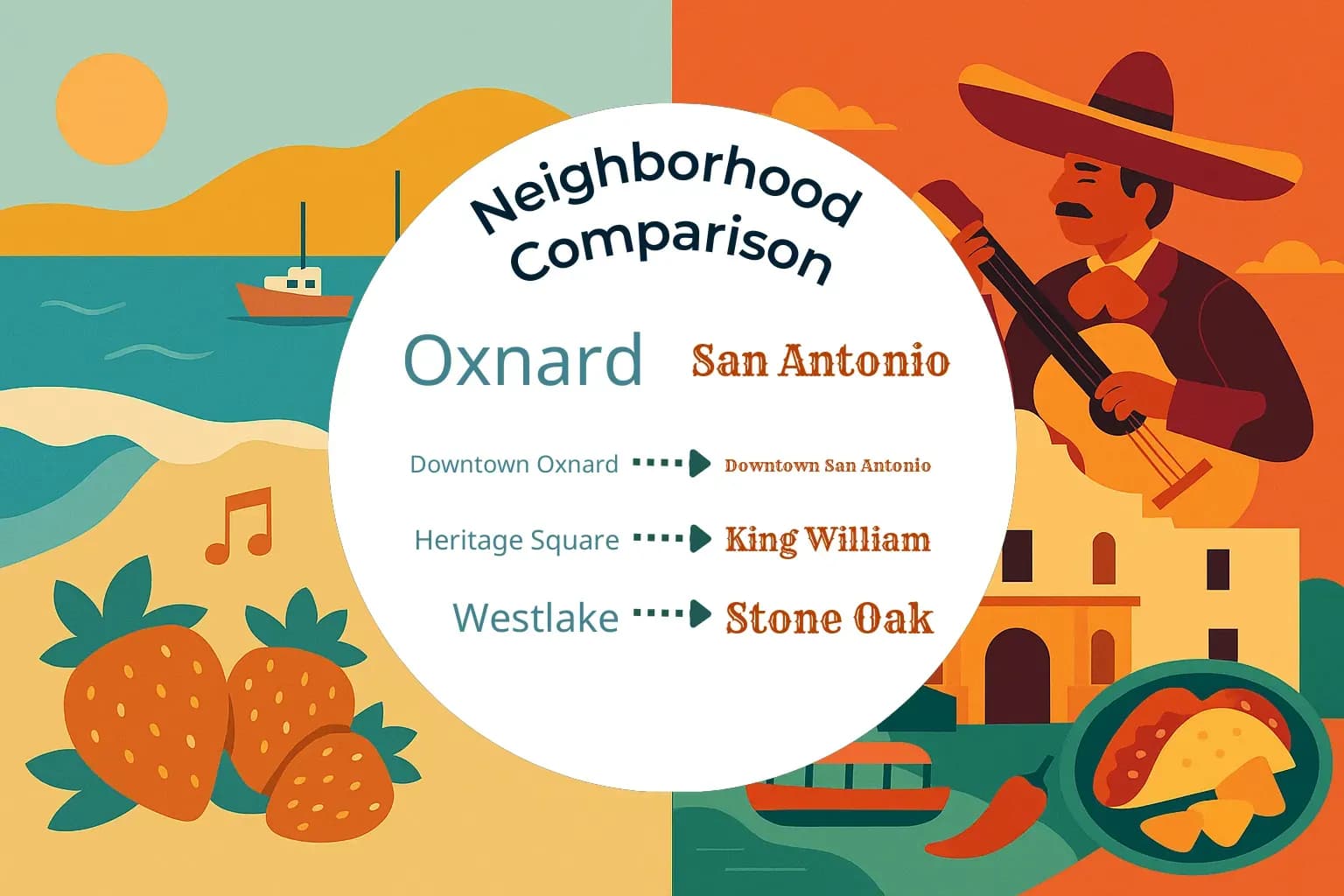 Oxnard vs San Antonio Neighborhood Comparison