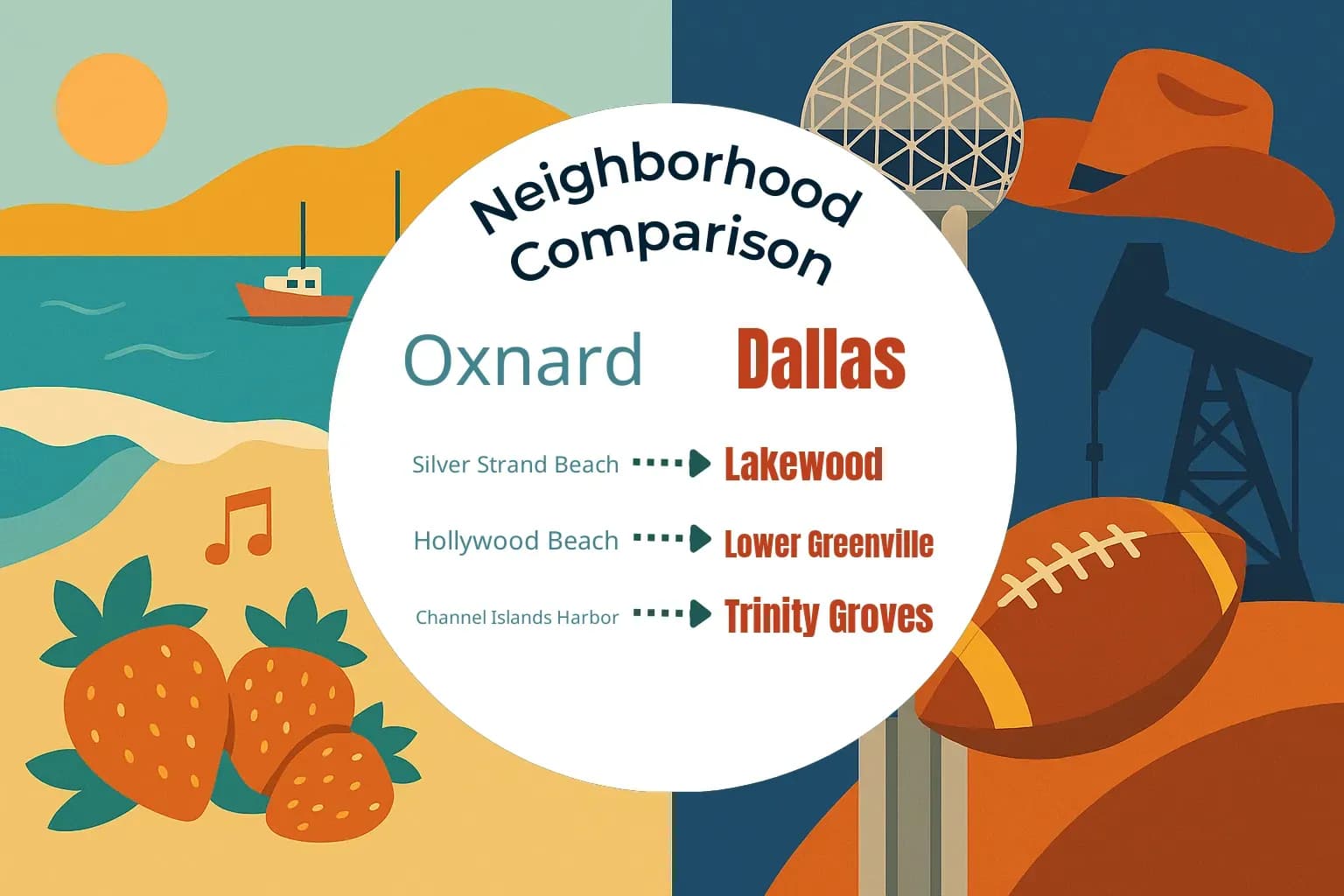 Oxnard vs Dallas Neighborhood Comparison