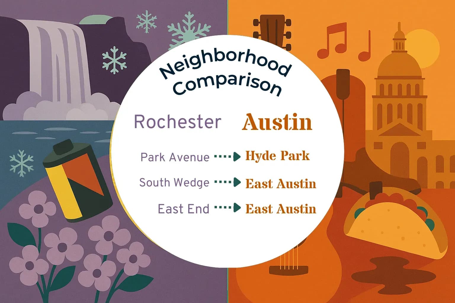 Rochester vs Austin Neighborhood Comparison