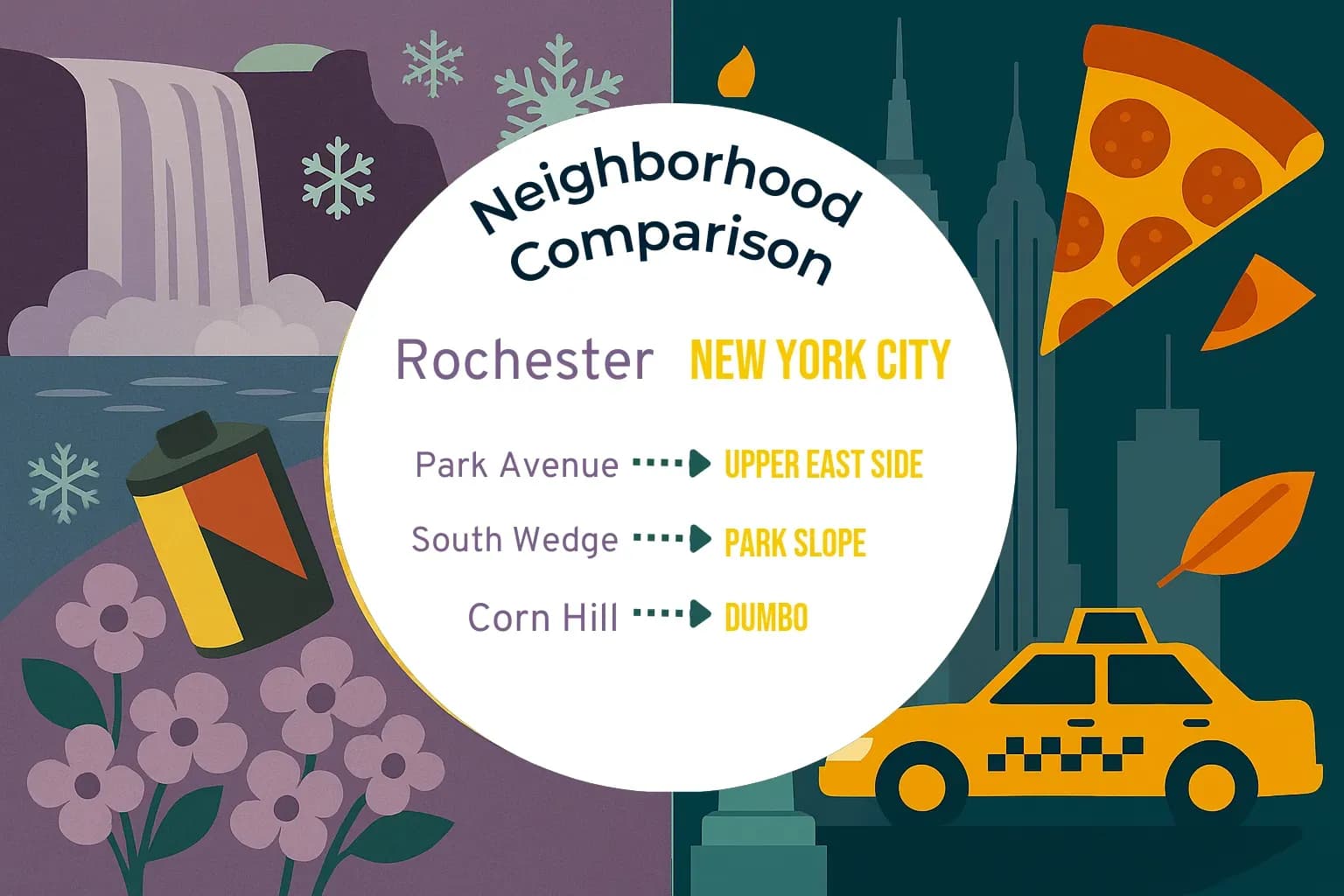 Rochester vs New York City Neighborhood Comparison
