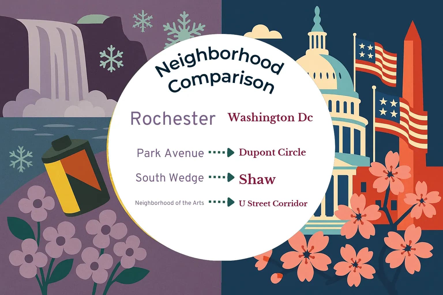 Rochester vs Washington DC Neighborhood Comparison