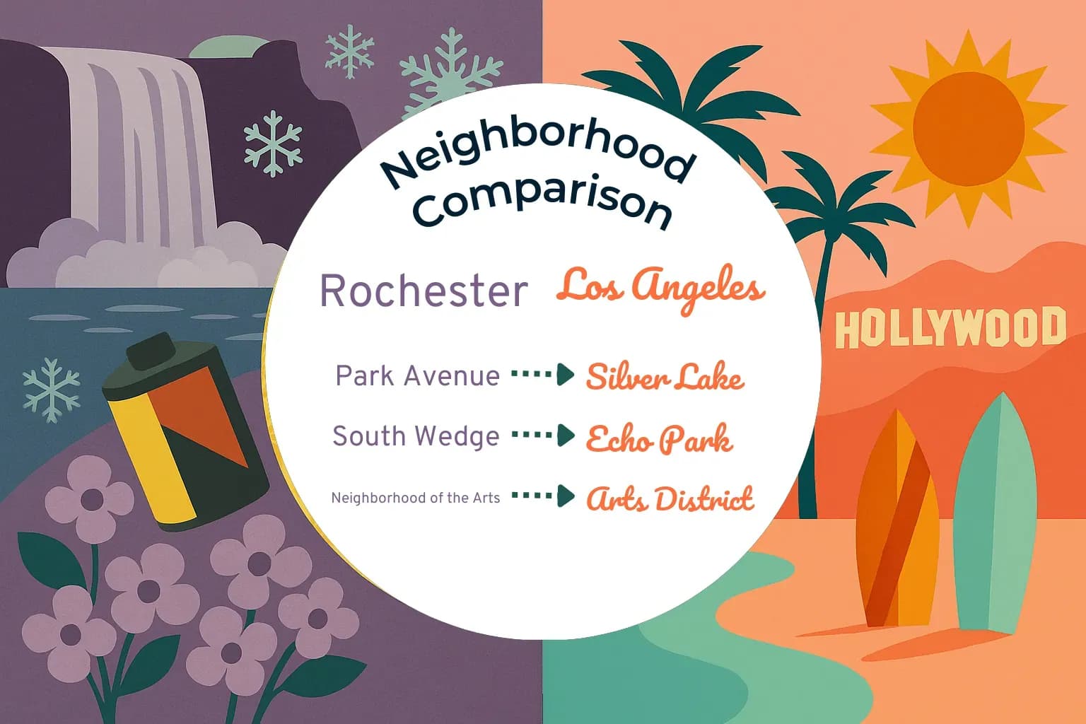 Rochester vs Los Angeles Neighborhood Comparison