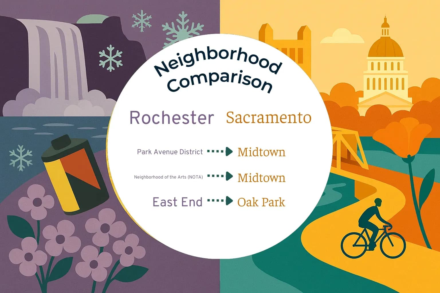 Rochester vs Sacramento Neighborhood Comparison