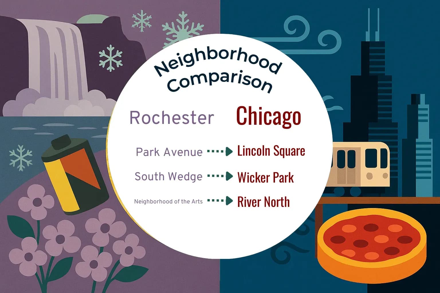 Rochester vs Chicago Neighborhood Comparison