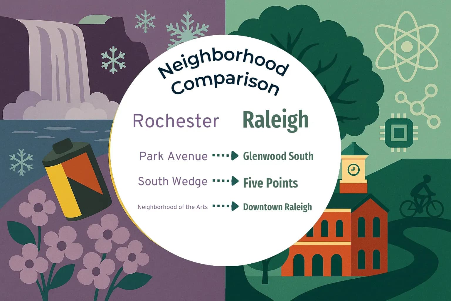 Rochester vs Raleigh Neighborhood Comparison