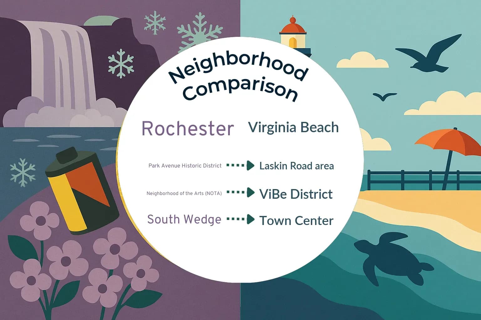 Rochester vs Virginia Beach Neighborhood Comparison
