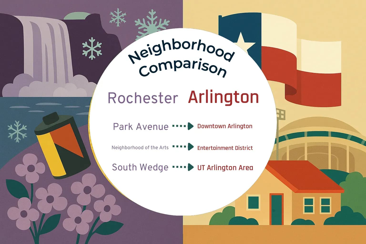 Rochester vs Arlington Neighborhood Comparison