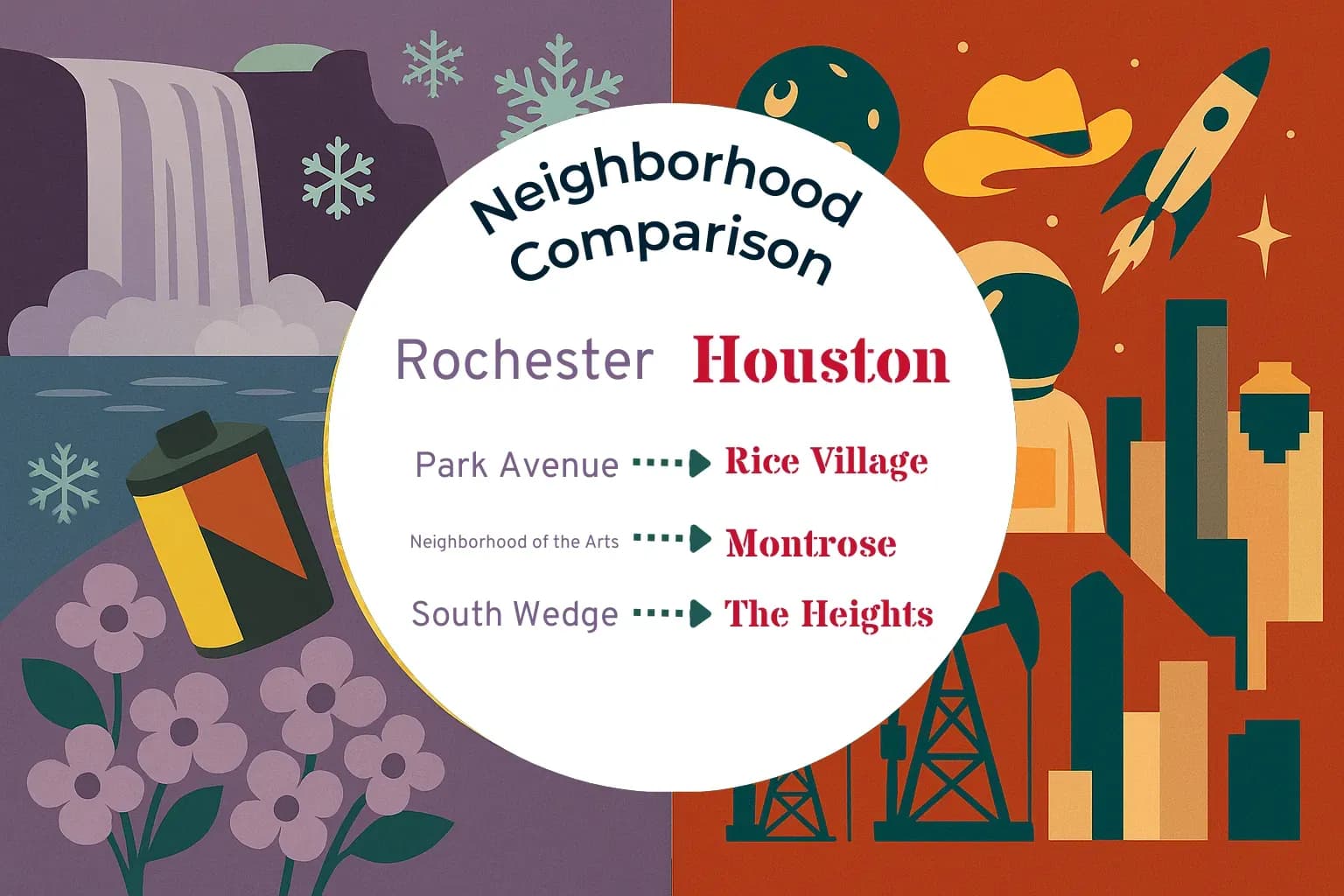 Rochester vs Houston Neighborhood Comparison