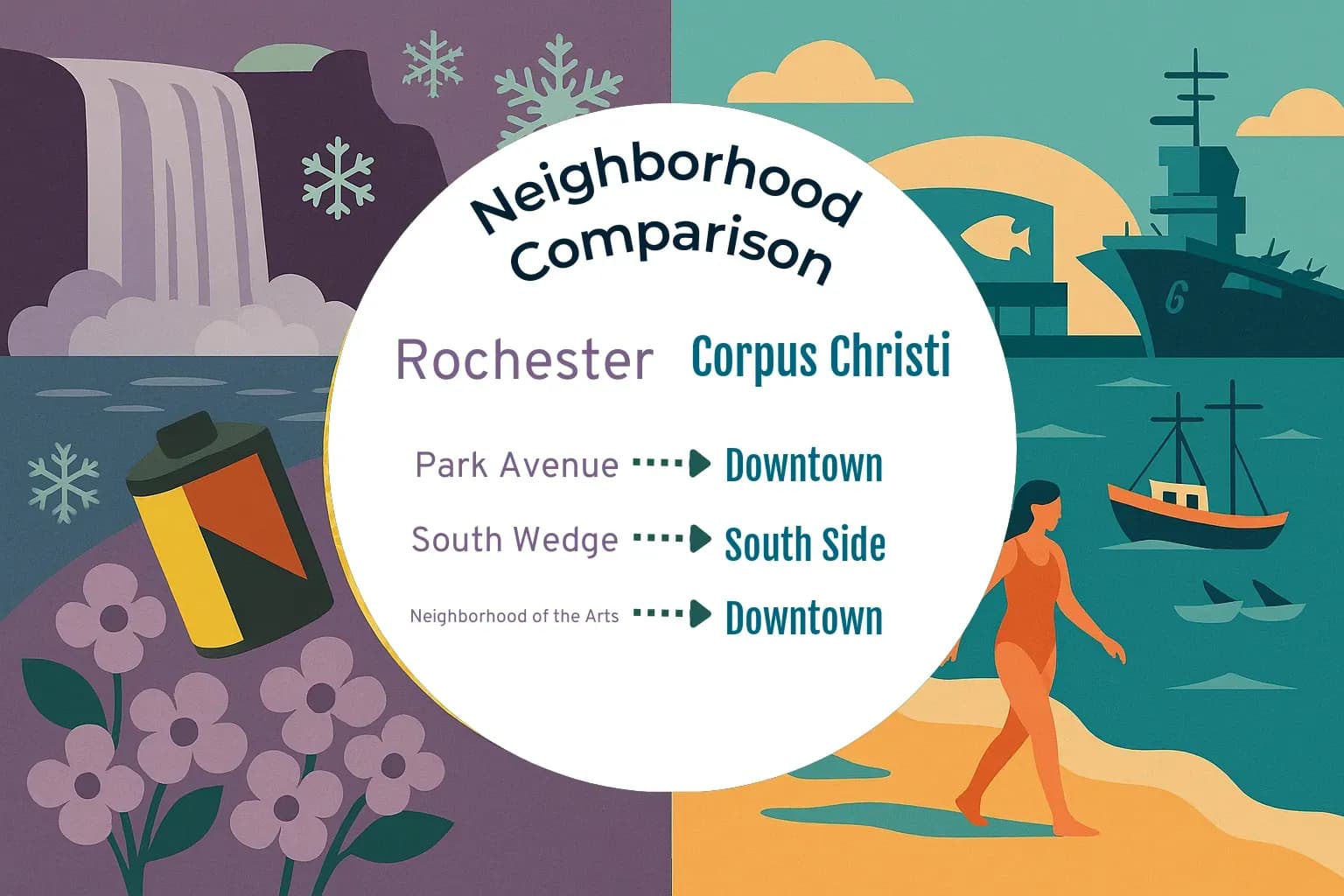 Rochester vs Corpus Christi Neighborhood Comparison