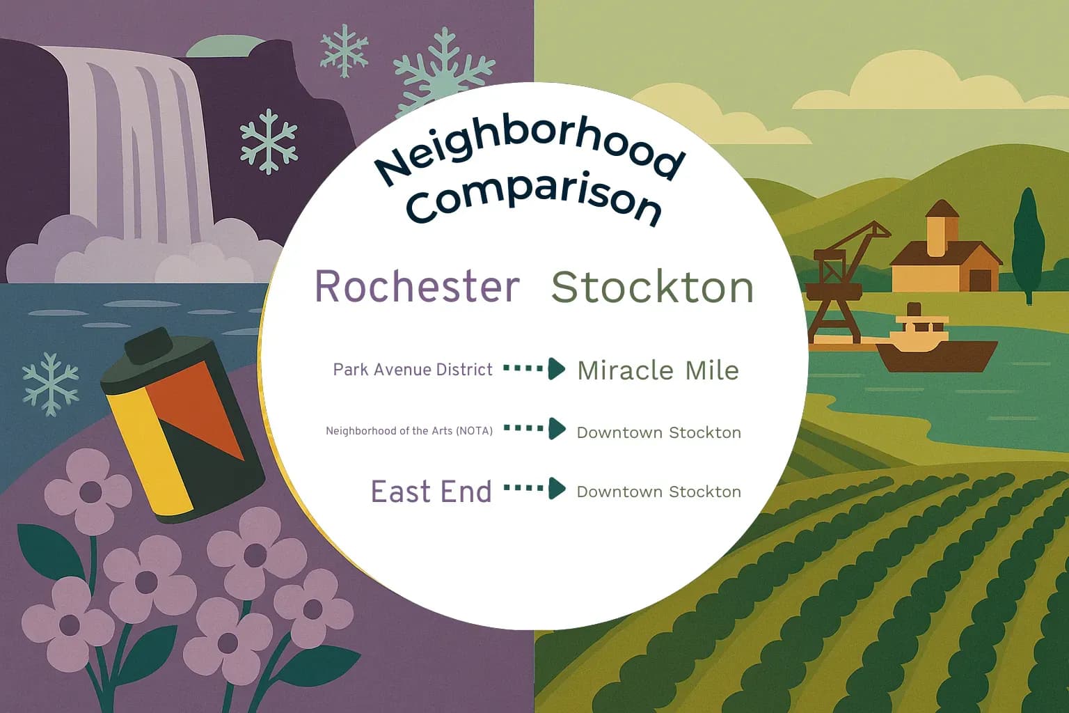 Rochester vs Stockton Neighborhood Comparison