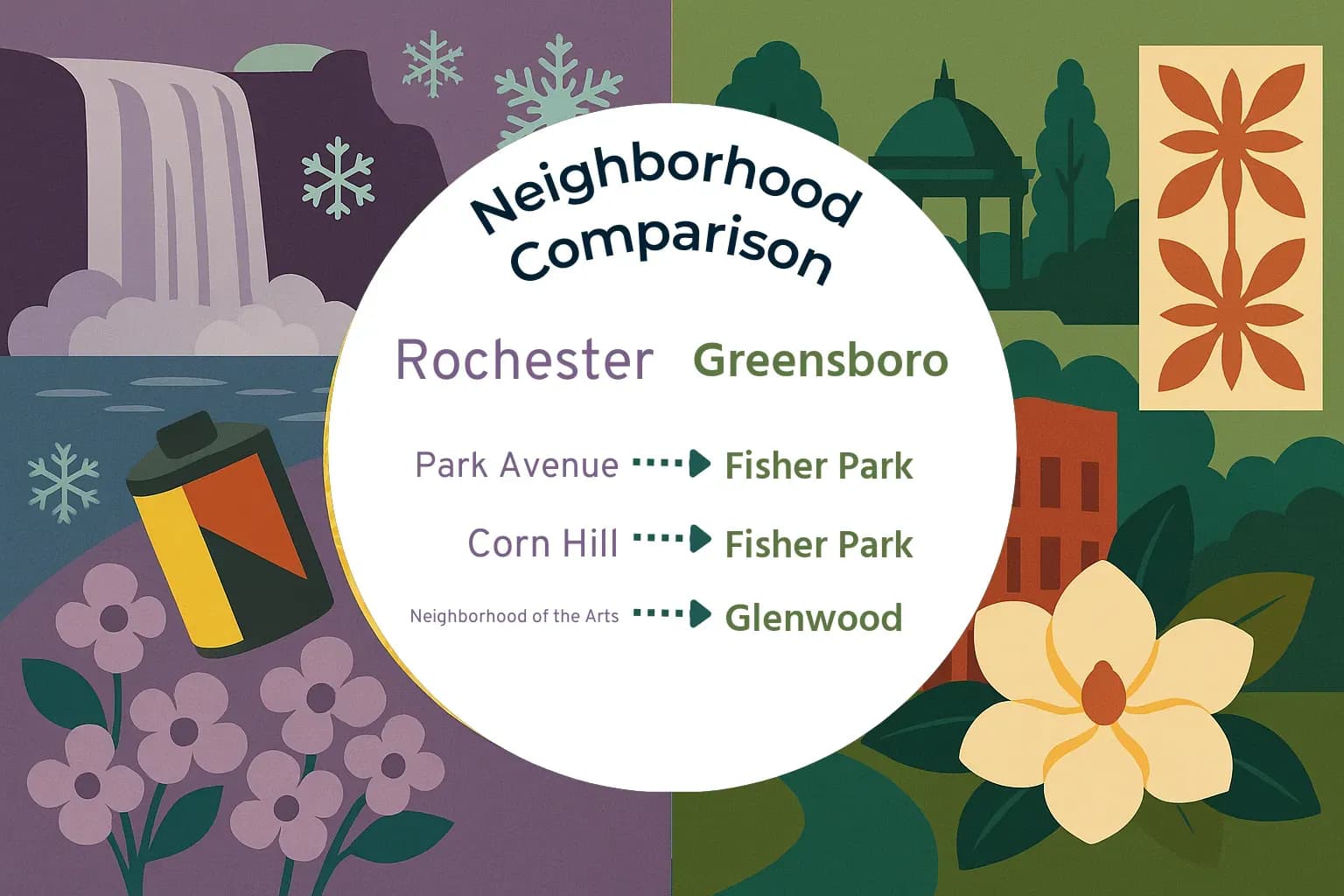 Rochester vs Greensboro Neighborhood Comparison