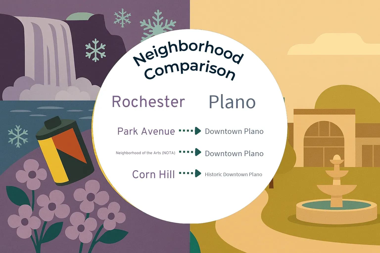 Rochester vs Plano Neighborhood Comparison