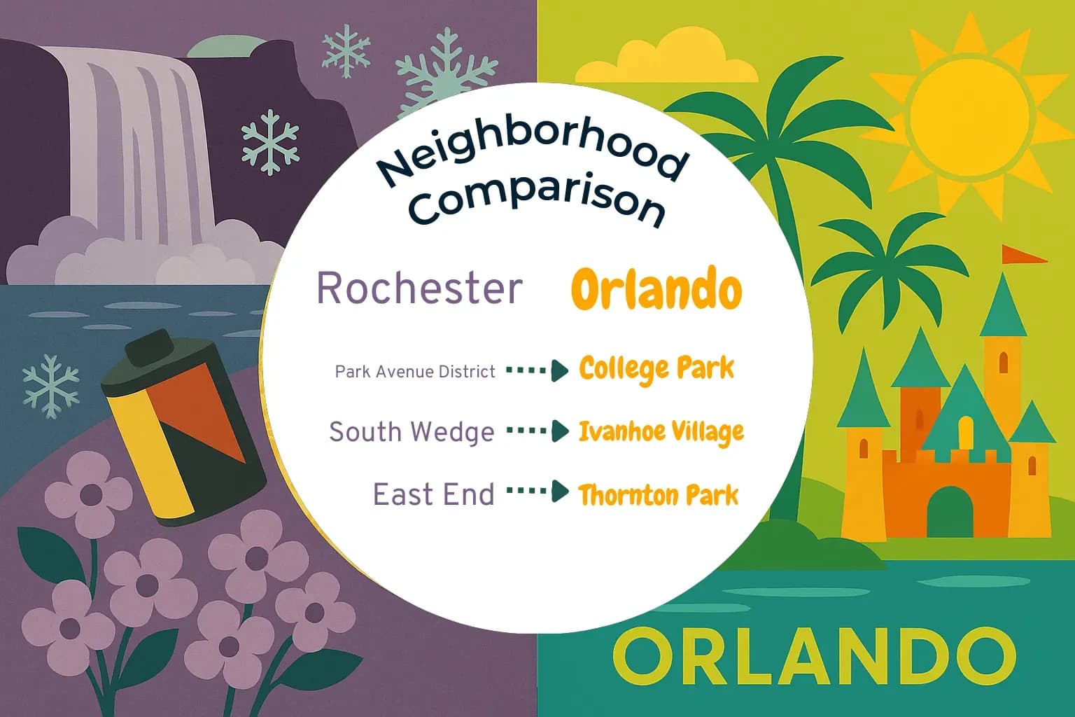 Rochester vs Orlando Neighborhood Comparison