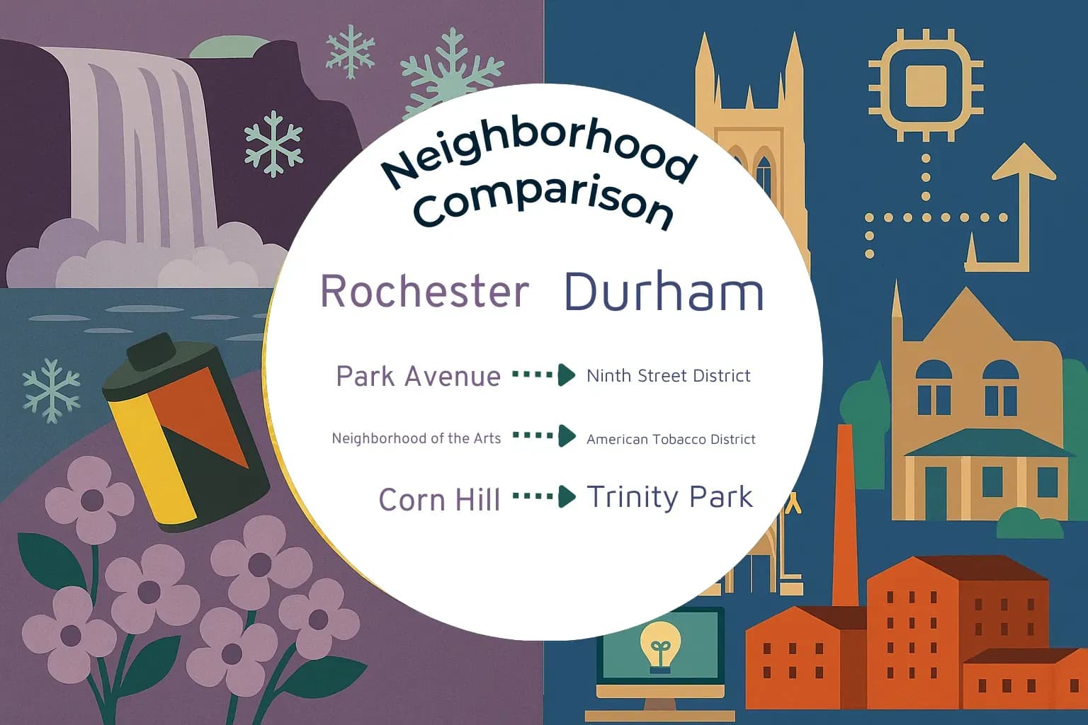 Rochester vs Durham Neighborhood Comparison