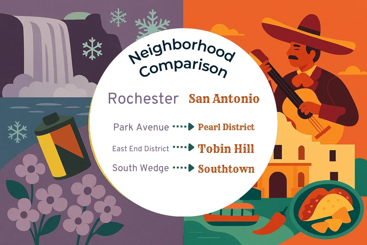 Rochester vs San Antonio Neighborhood Comparison