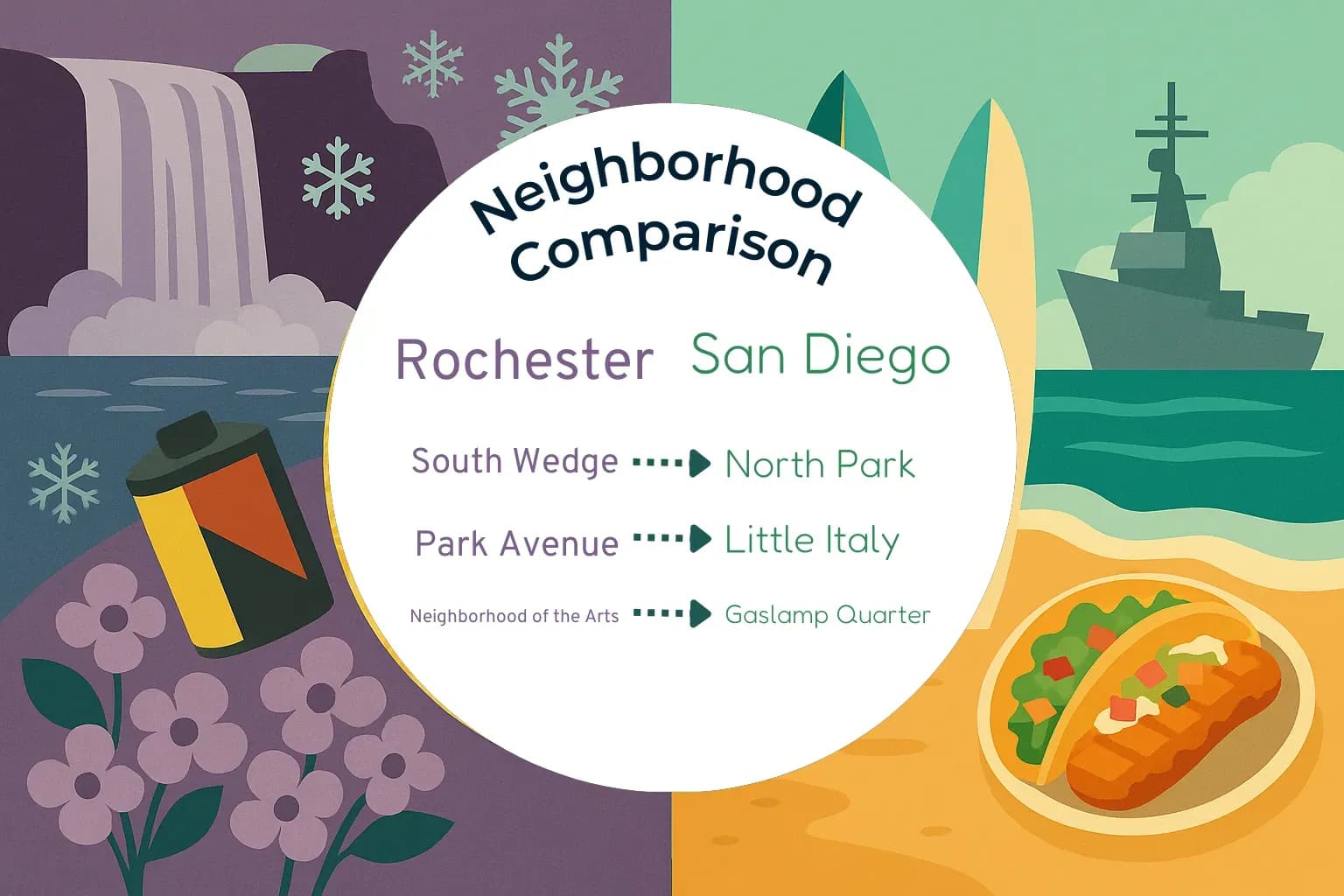 Rochester vs San Diego Neighborhood Comparison