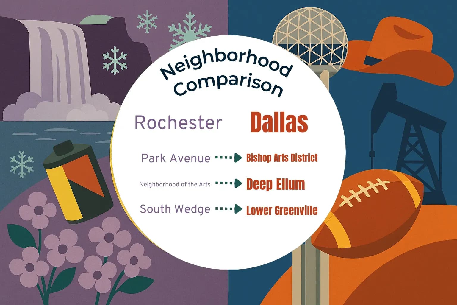 Rochester vs Dallas Neighborhood Comparison
