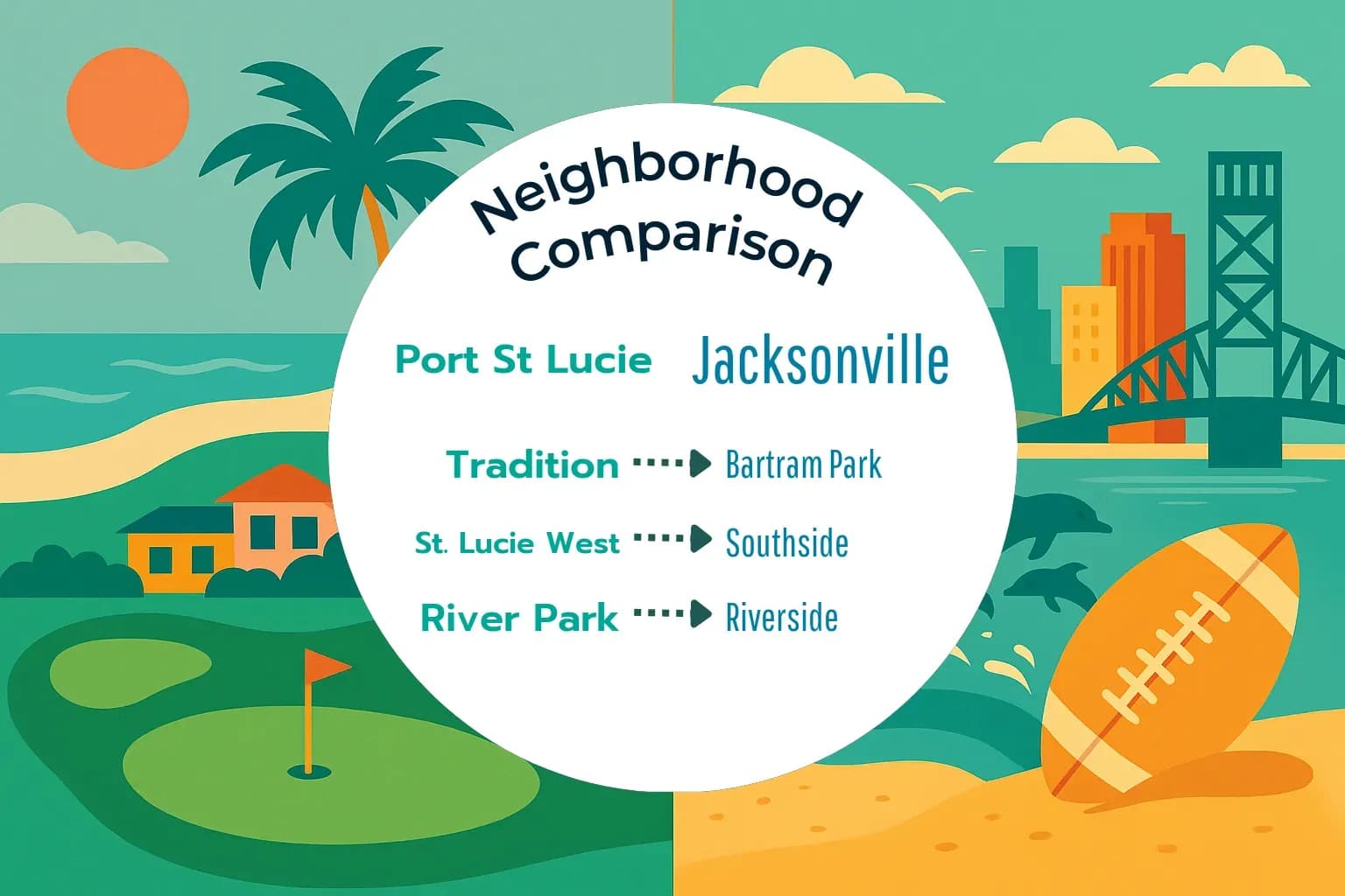 Port St. Lucie vs Jacksonville Neighborhood Comparison