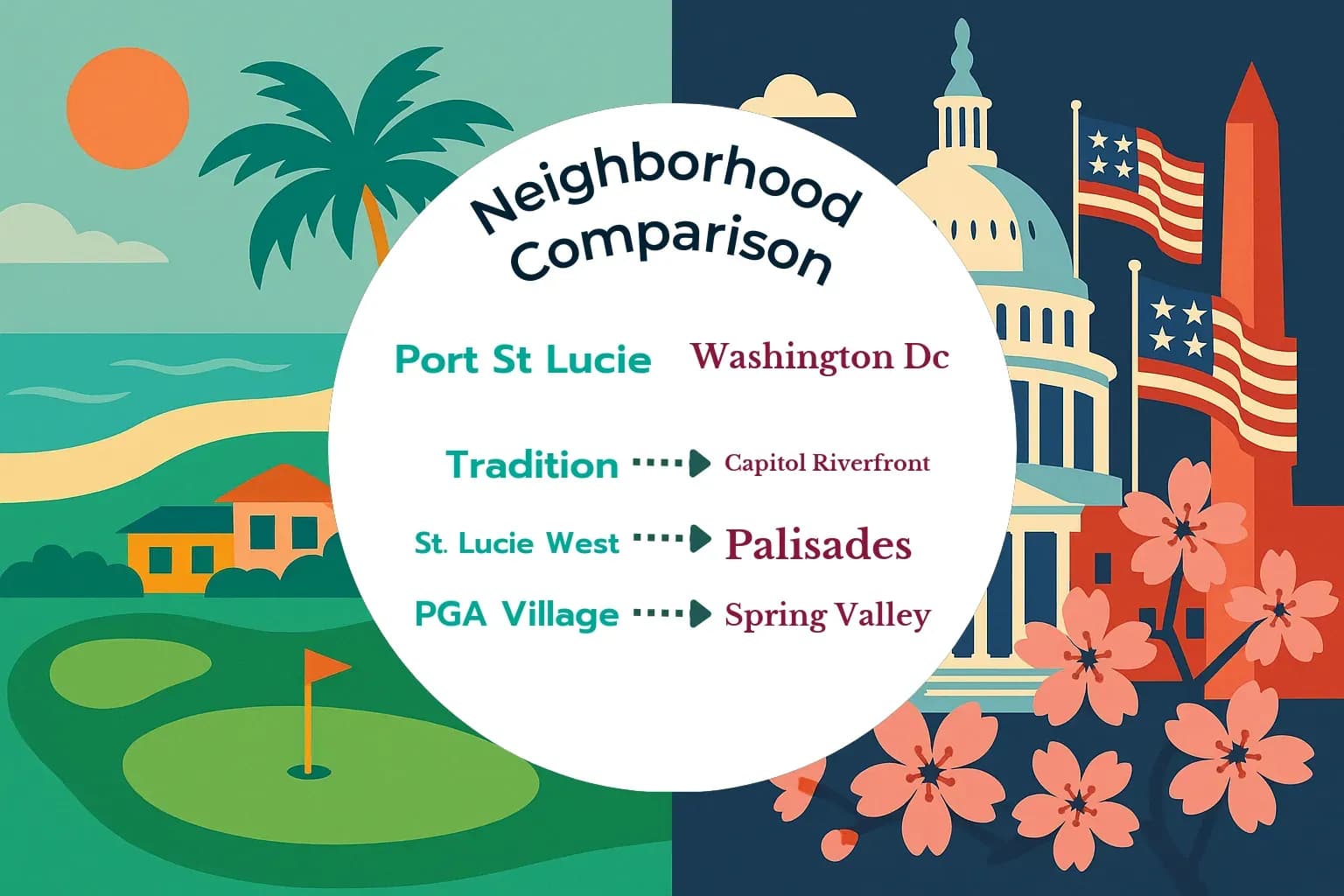 Port St. Lucie vs Washington DC Neighborhood Comparison