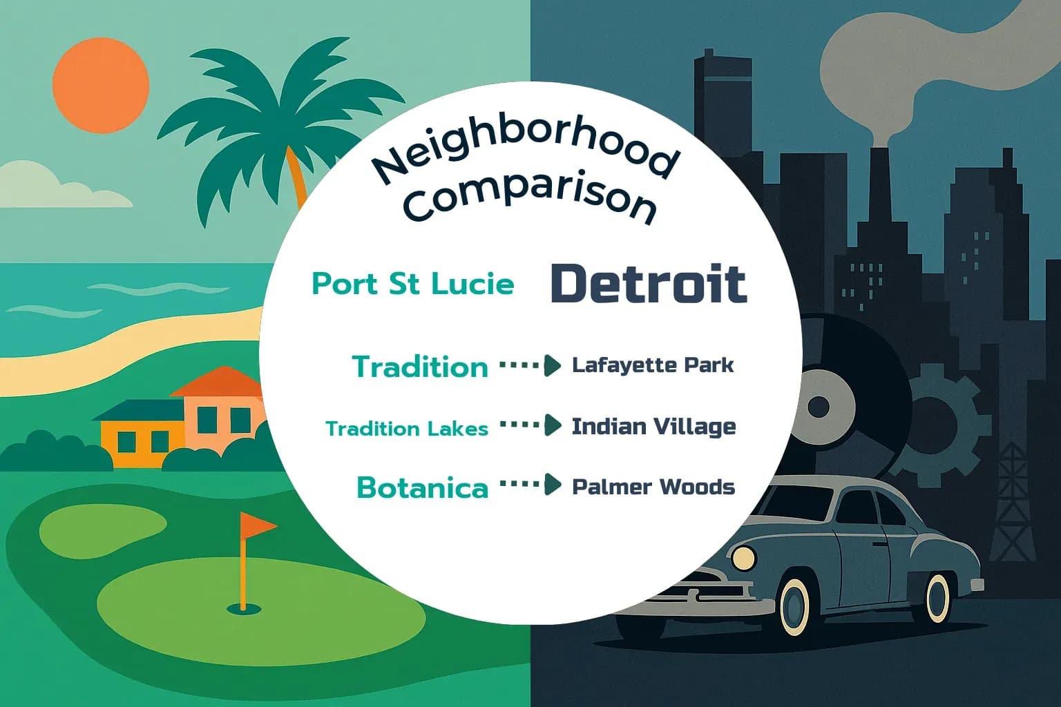 Port St. Lucie vs Detroit Neighborhood Comparison
