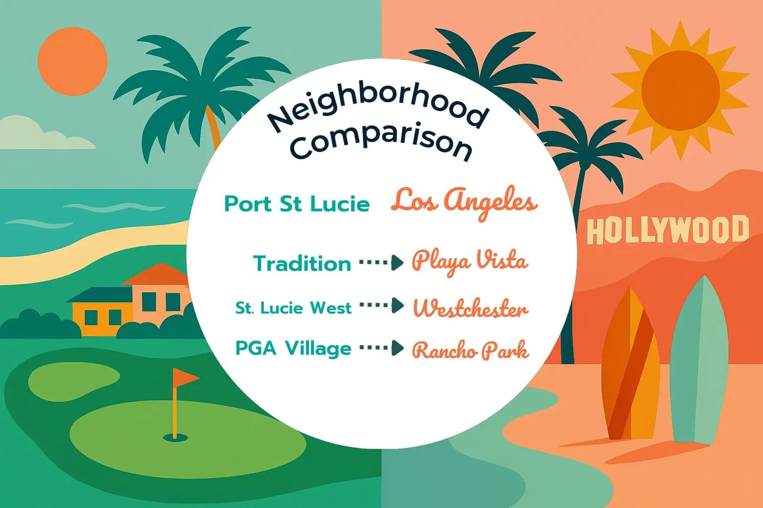 Port St. Lucie vs Los Angeles Neighborhood Comparison
