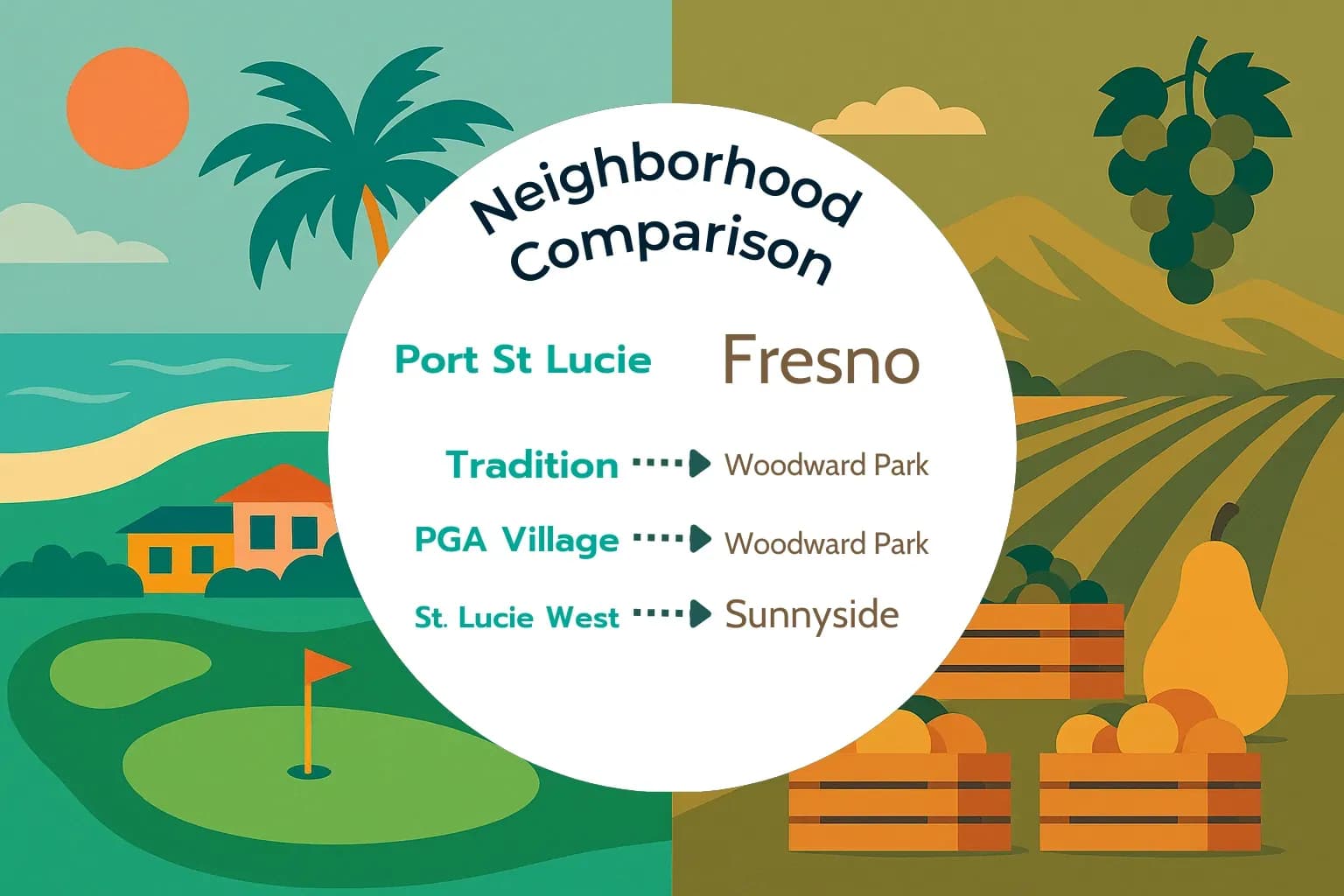 Port St. Lucie vs Fresno Neighborhood Comparison