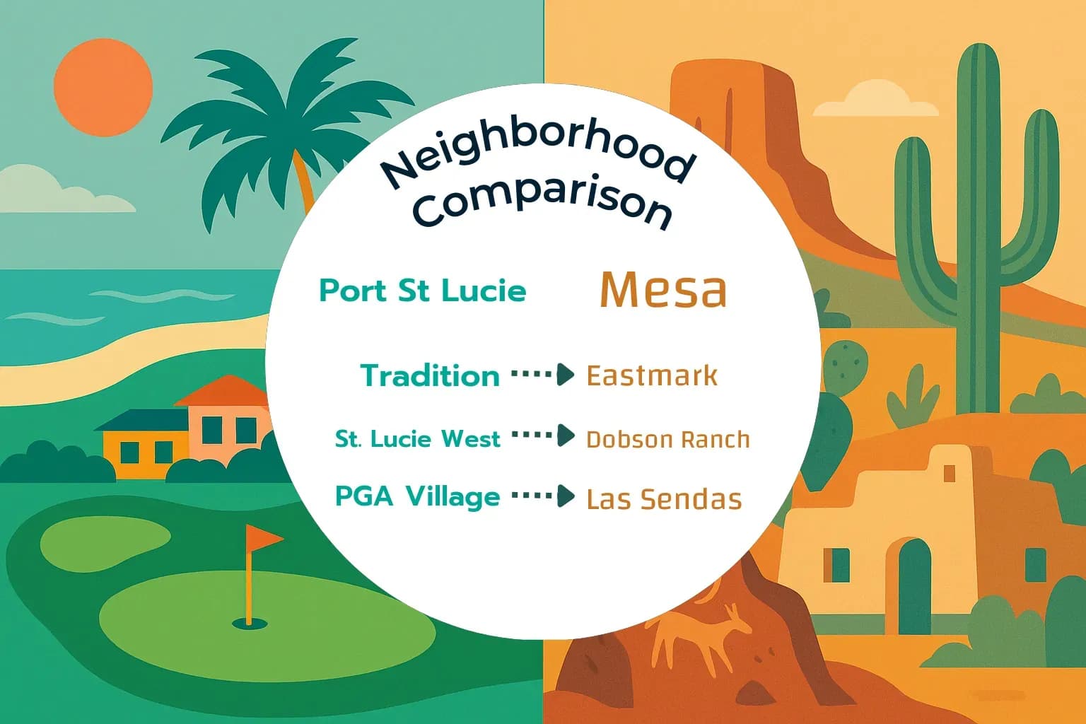 Port St. Lucie vs Mesa Neighborhood Comparison