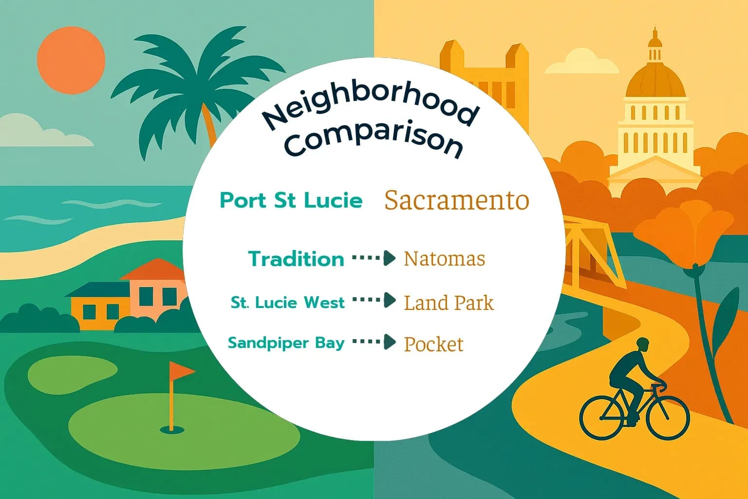 Port St. Lucie vs Sacramento Neighborhood Comparison
