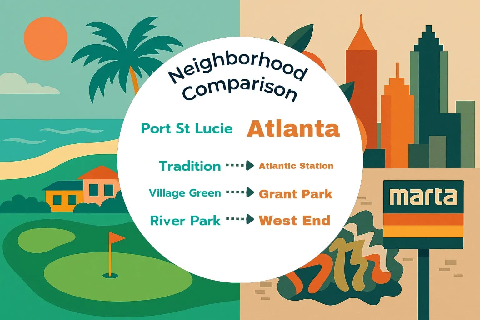 Port St. Lucie vs Atlanta Neighborhood Comparison
