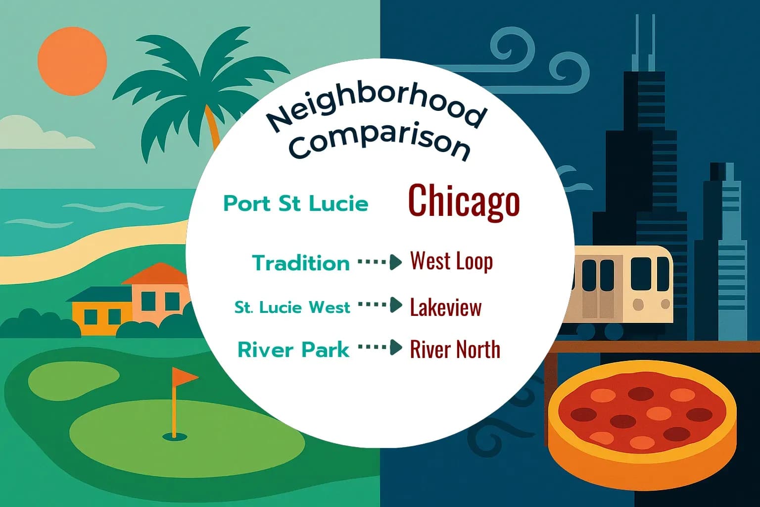 Port St. Lucie vs Chicago Neighborhood Comparison