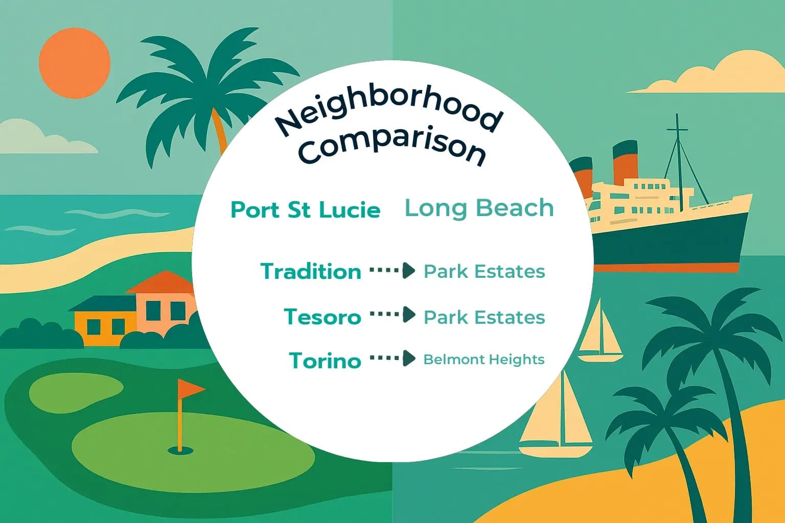 Port St. Lucie vs Long Beach Neighborhood Comparison