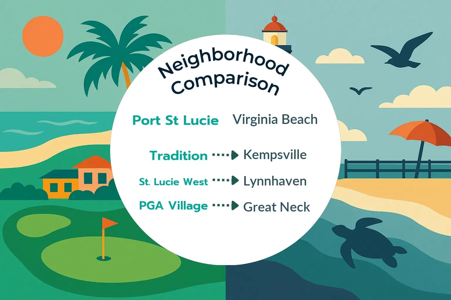 Port St. Lucie vs Virginia Beach Neighborhood Comparison