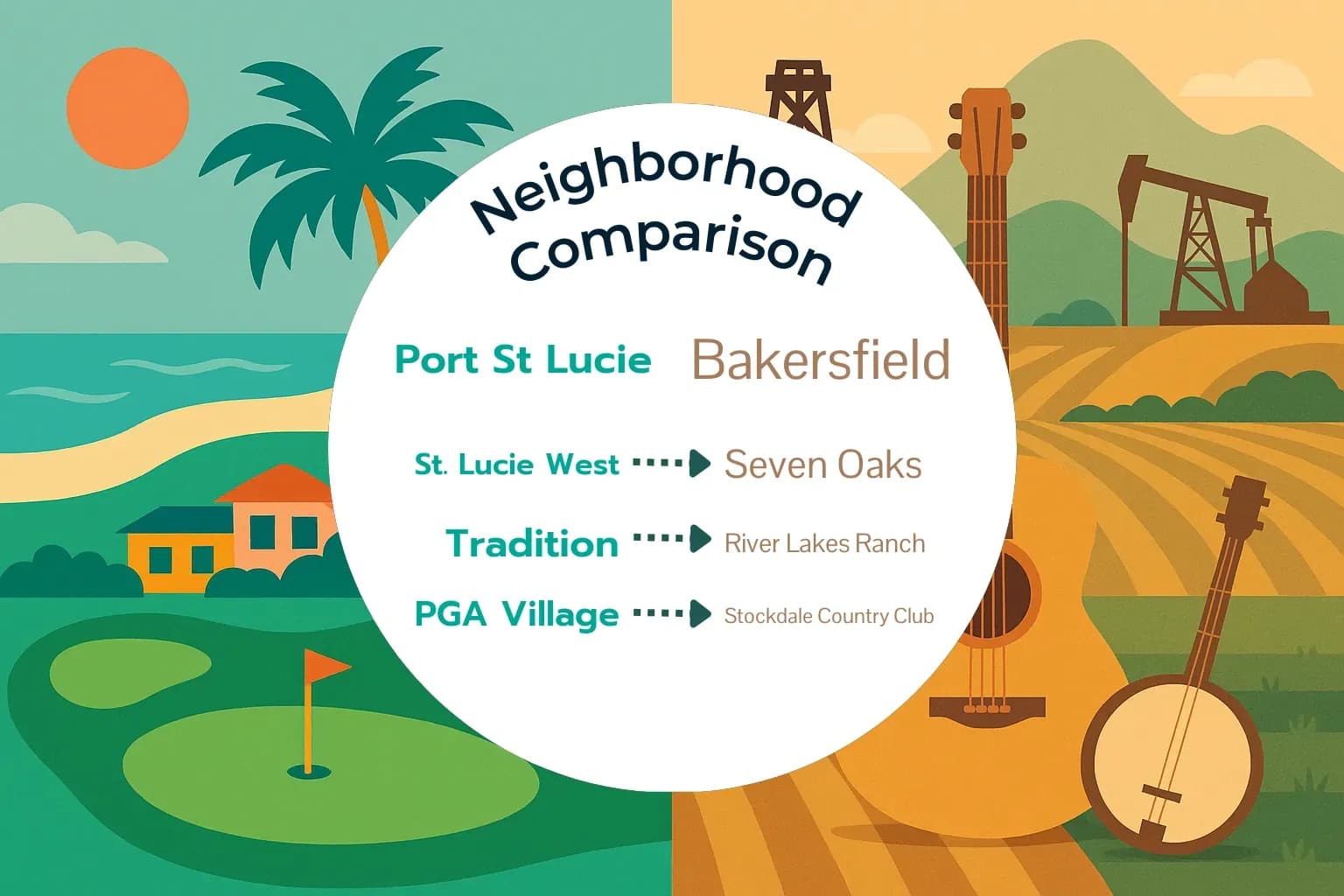 Port St. Lucie vs Bakersfield Neighborhood Comparison