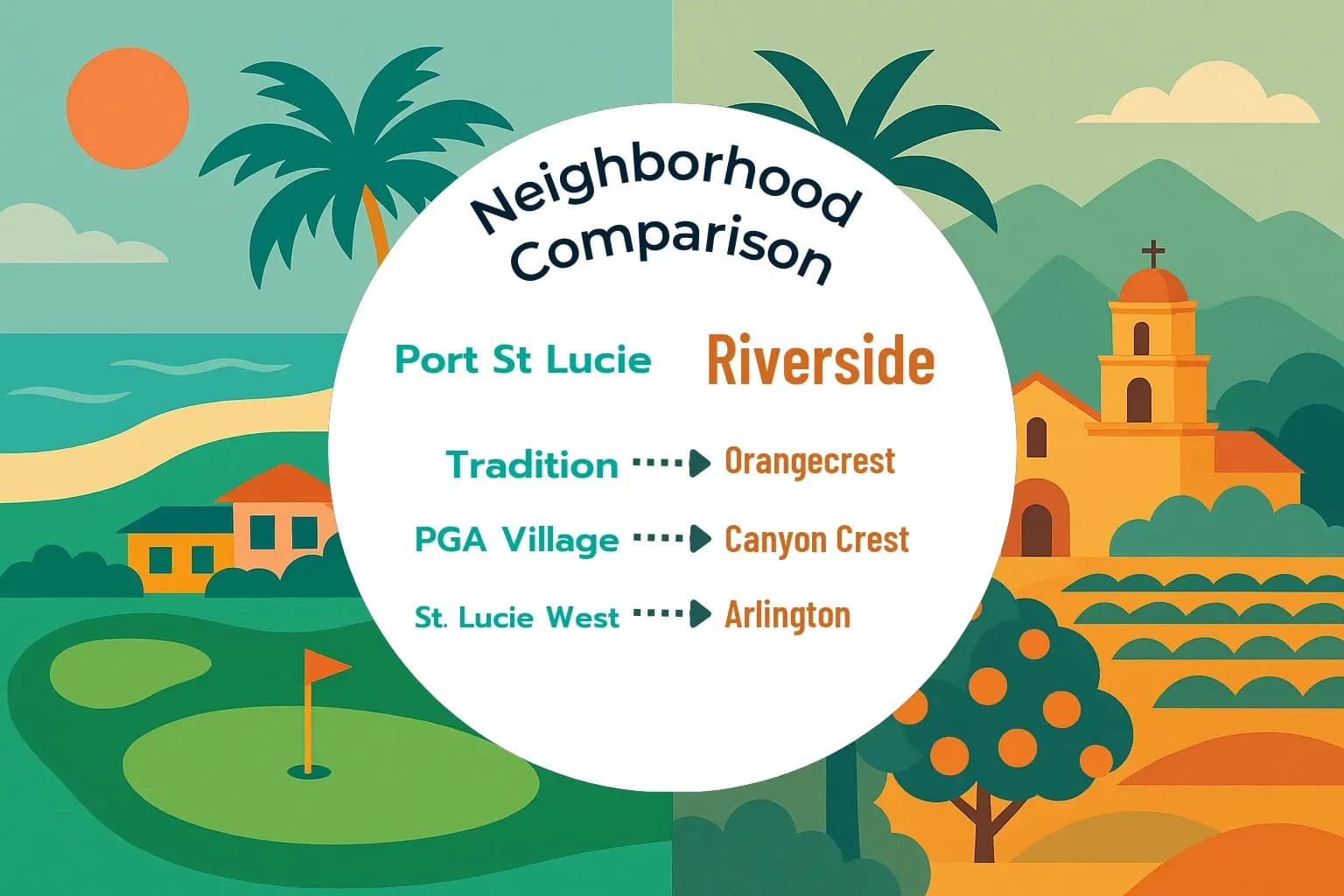 Port St. Lucie vs Riverside Neighborhood Comparison