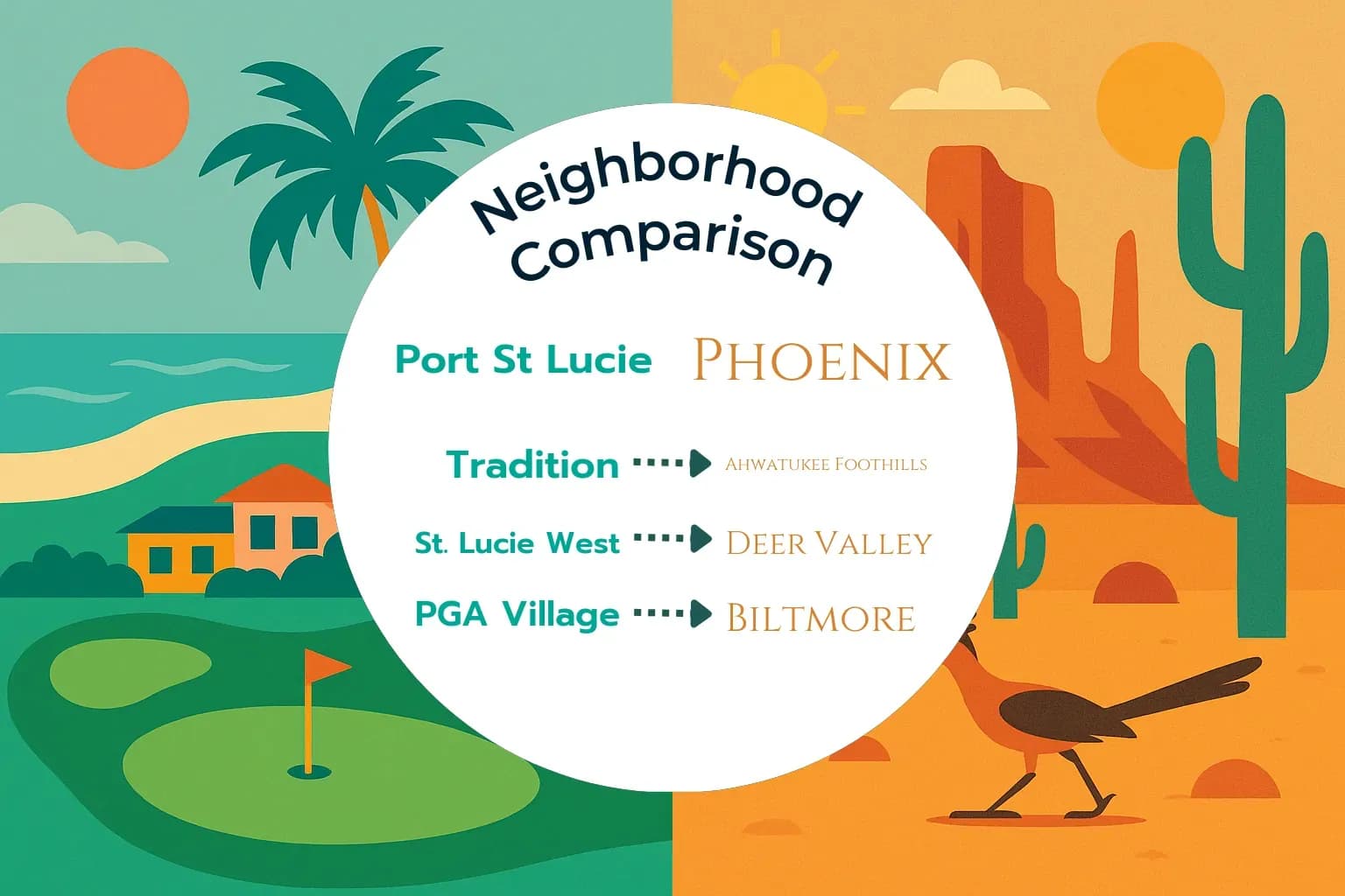 Port St. Lucie vs Phoenix Neighborhood Comparison