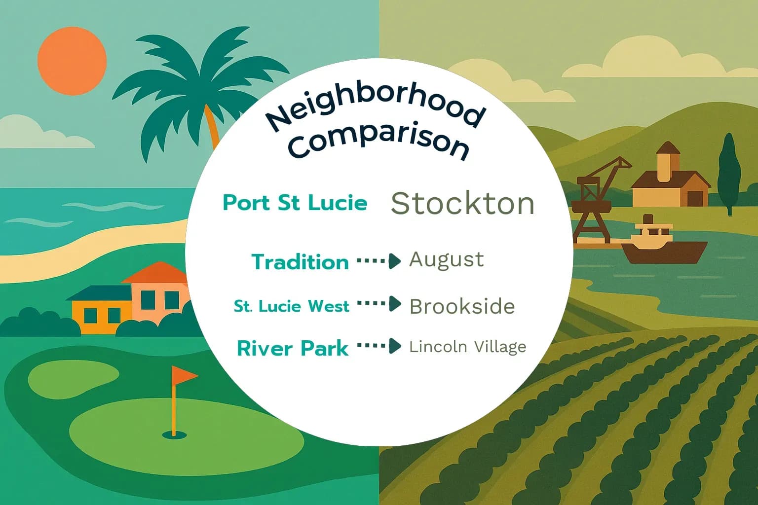 Port St. Lucie vs Stockton Neighborhood Comparison