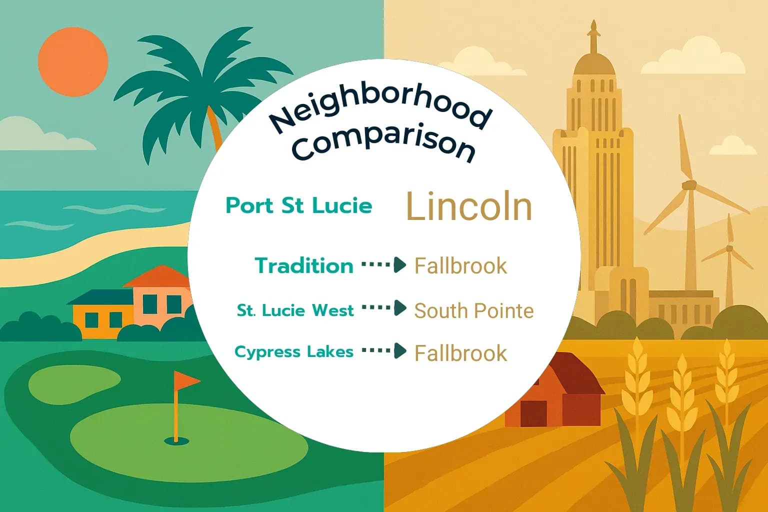 Port St. Lucie vs Lincoln Neighborhood Comparison