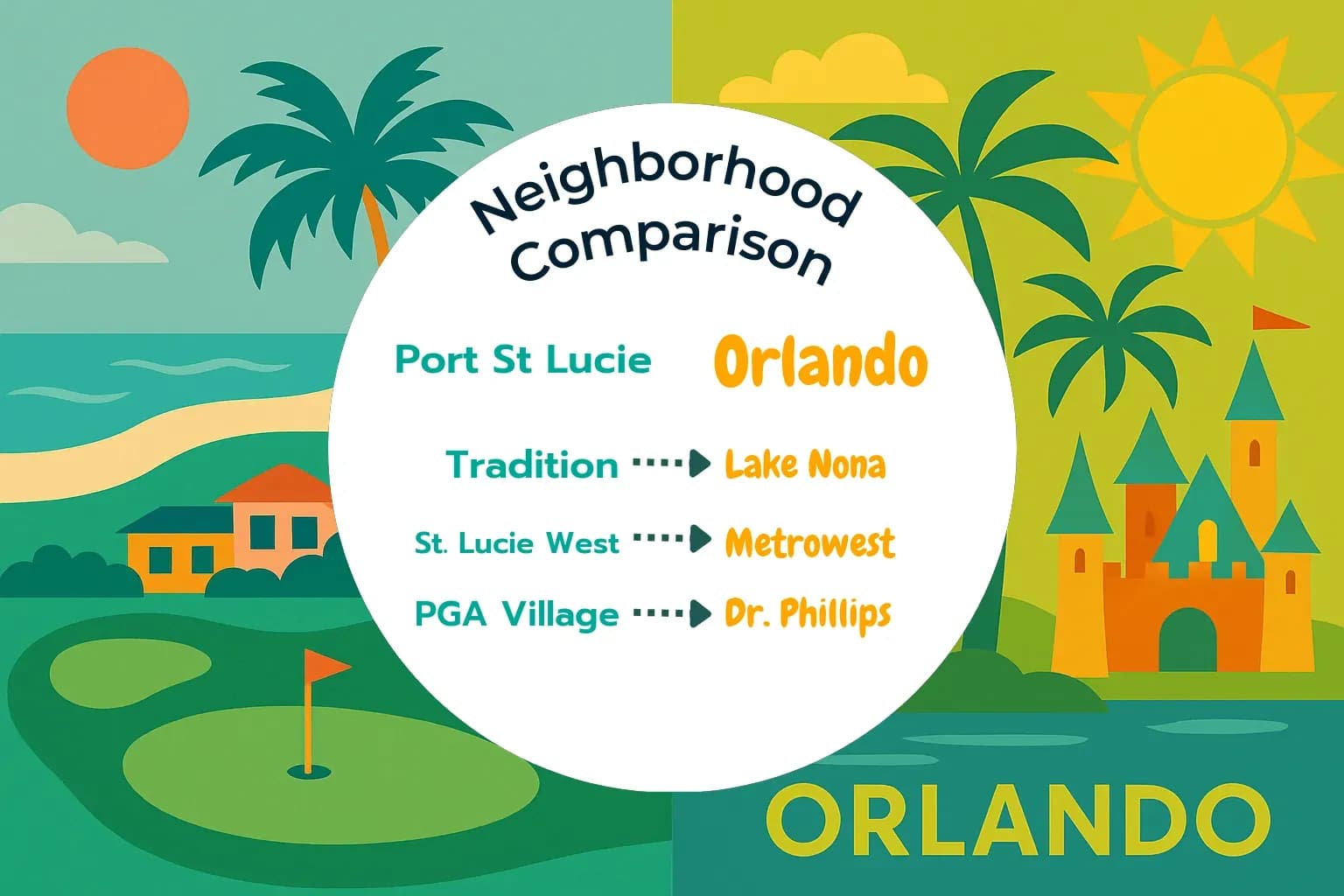 Port St. Lucie vs Orlando Neighborhood Comparison