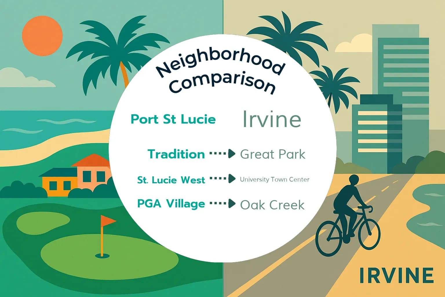 Port St. Lucie vs Irvine Neighborhood Comparison