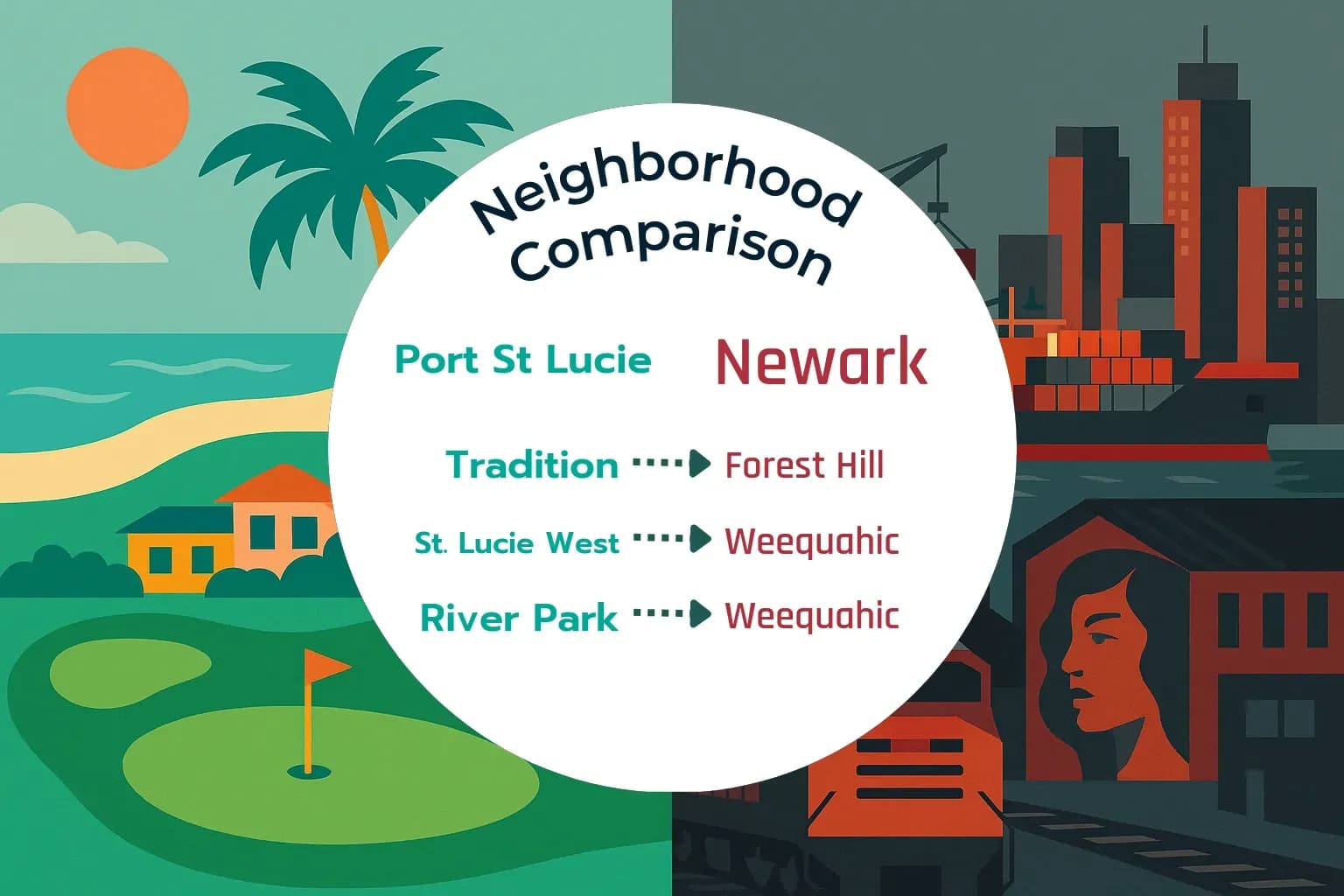 Port St. Lucie vs Newark Neighborhood Comparison