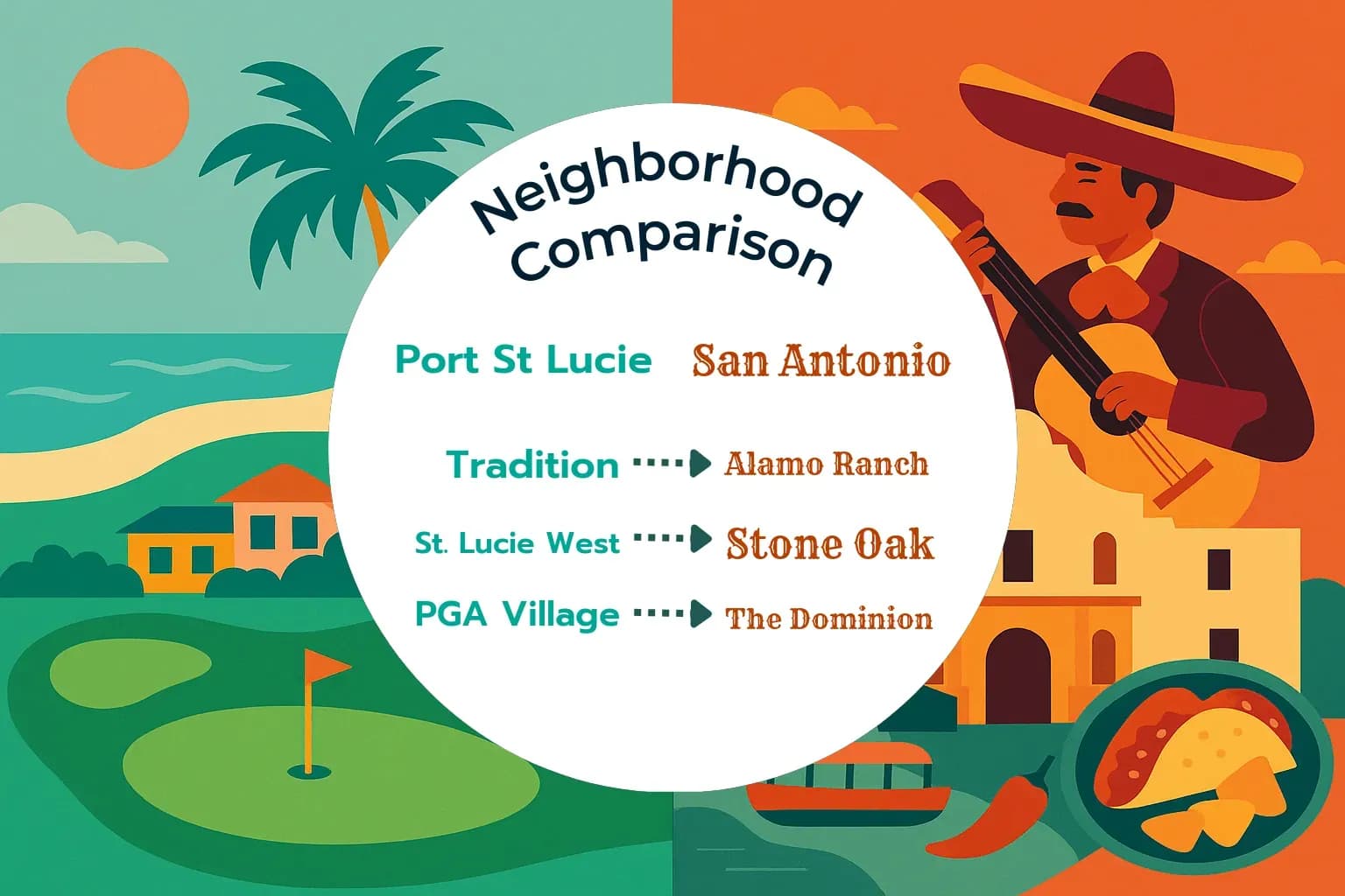 Port St. Lucie vs San Antonio Neighborhood Comparison